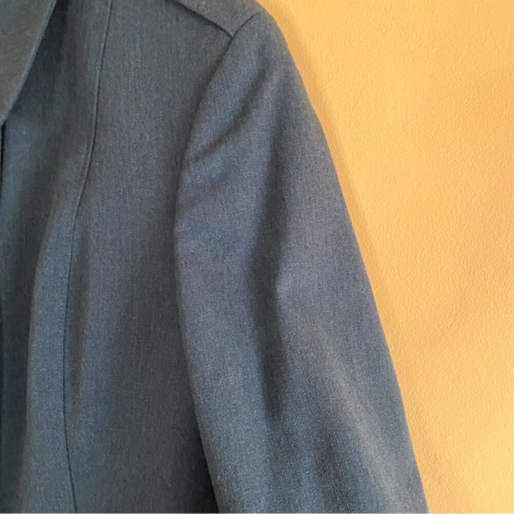 Vintage Canadian Air Force 100% Wool Blue Lined Long Overcoat Jacket Woman Large - Picture 7 of 15